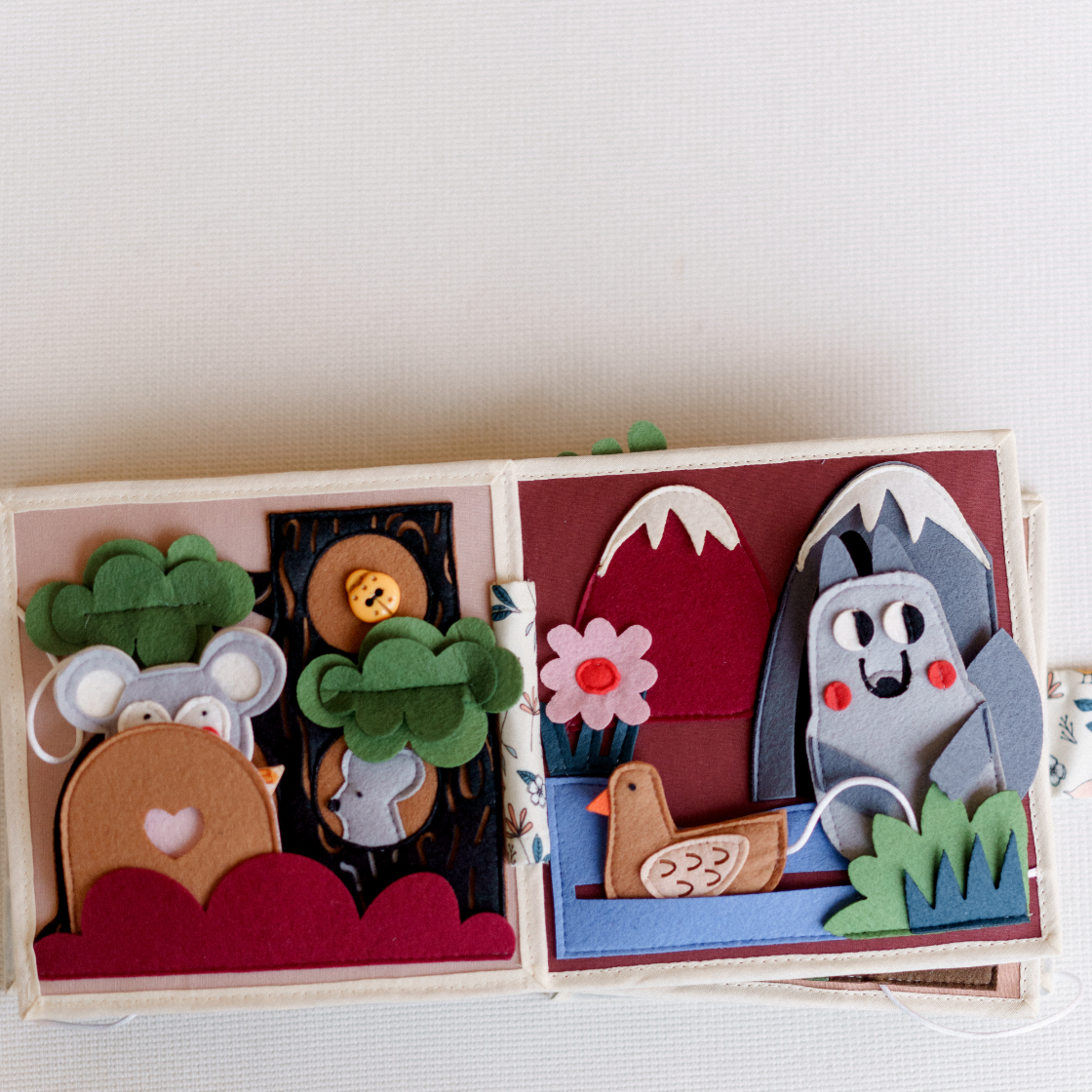 toys 2 year old girl, montessori soft book, handmade forest gift